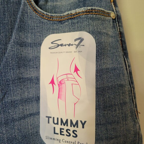 Seven7 Jeans Women's 14 Blue Denim Tummy Slimming Straight Leg Pants NWT - Picture 5 of 8